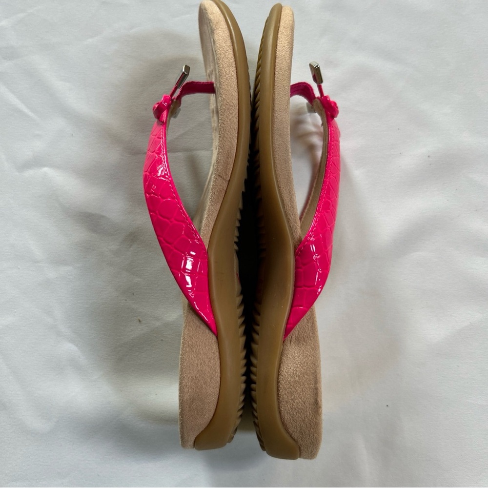 Vionic Bella Bright Pink Orthotic Flip Flops with Bows Sz 6.5-VGUC - Picture 4 of 5